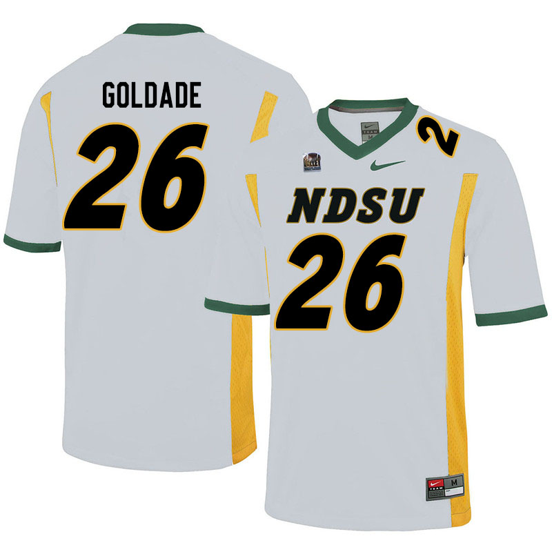 Men #26 Nathan Goldade North Dakota State Bison College Football Jerseys Sale-White